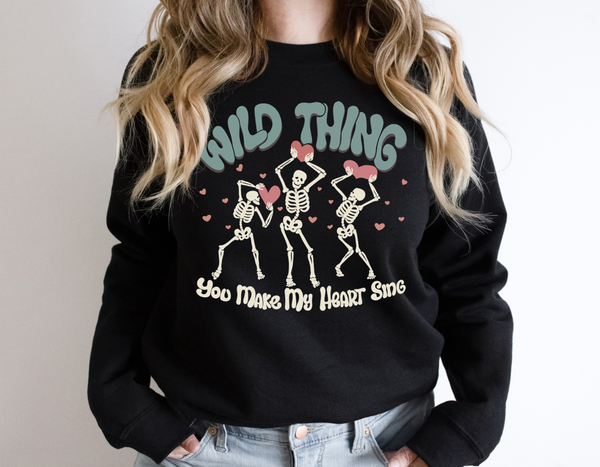 Valentines Day Sweater, Dancing Skeletons Sweatshirt, Valentines Skeletons, Valentine's Day Gift, Pastel Goth