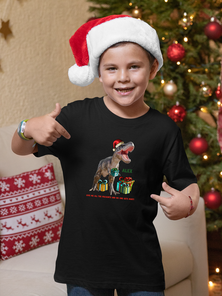 Personalized Kid's Dinosaur Christmas Shirt! Funny holiday shirt for dino lover! Christmas Dinosaur! T-rex!