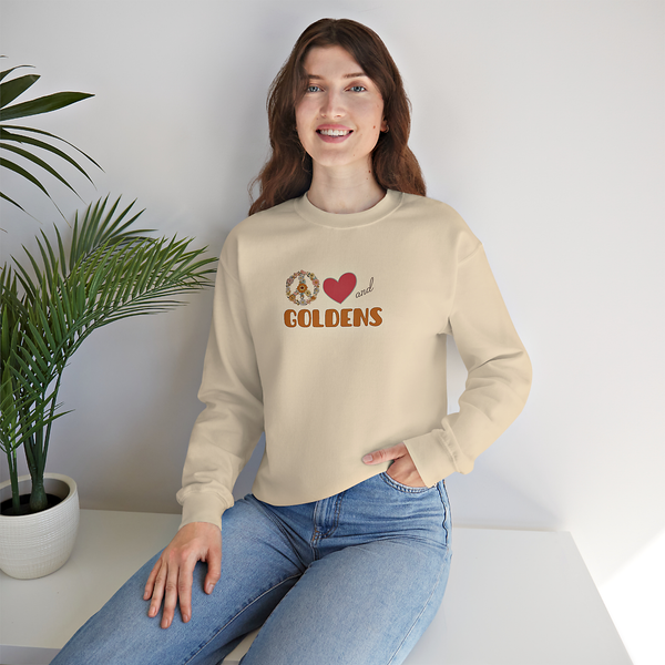 Peace, Love and Goldens! Cute Golden Retriever Lover's Sweatshirt.